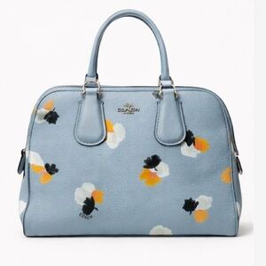 Coach Light Blue Floral Satchel